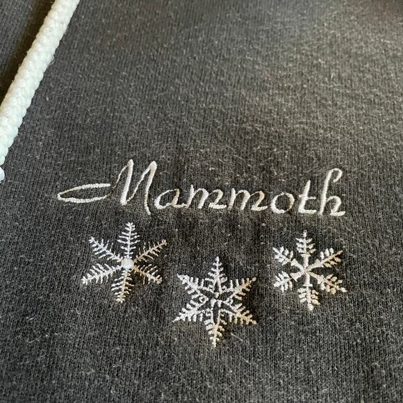 Vintage Mammoth Hoodie Sweatshirt Large Black Mountain Ski Snow Snowboard 90s - Picture 3 of 10